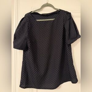 Banana Republic Navy Blue Patterned Women's Top